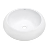 Ruvati 18" Rnd Bathroom Vessel Sink Wht Above Vanity Counter Circular Ceramic RVB0318